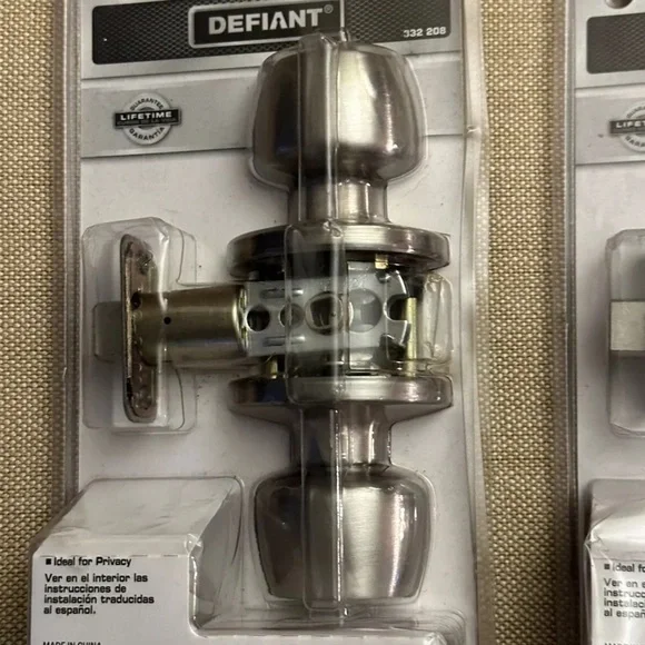 2 Packs - Defiant Brandywine Stainless Steel Bed And Bath Door Knob - 332-208 - Picture 4 of 4